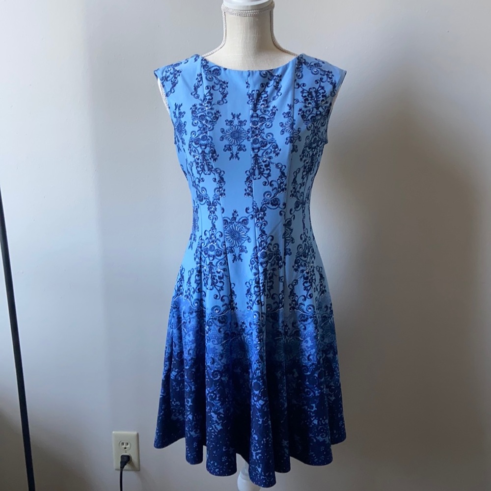 Blue Ombre A-Line Dress